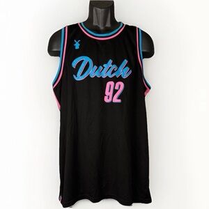 Miami Vice X Dutch Bros 92 Black Miami Heat Basketball Jersey Unisex Size Large